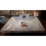 WOODBINE Cigarettes enamel ashtray.