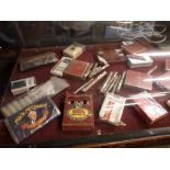 Collection of PALL MALL, TAREYTON and other cigarette boxes and cigar boxes.