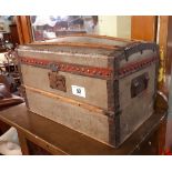 Unusual 19th. C. child's dome topped travel trunk.