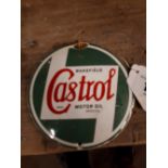 CASTROL enamel cabinet sign.