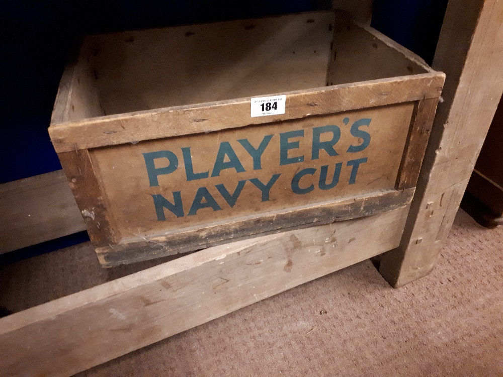 PLAYER'S NAVY CUT wooden packing case.