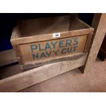 PLAYER'S NAVY CUT wooden packing case.