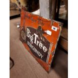 Rare BIG TREE BURGUNDY enamel sign.