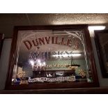 Rare large DUNVILLE'S WHISKY advertising mirror with 24 prize medals.