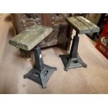 Pair of SINGER sewing machine base seats.