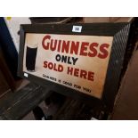 Framed cardboard GUINNESS IS SOLD HERE.