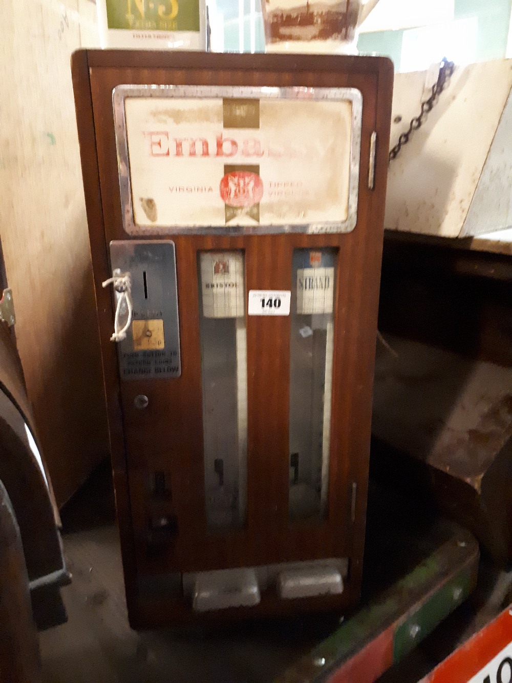 1960's wooden EMBASSY Cigarette Dispenser