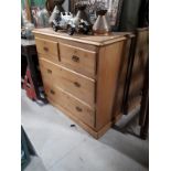 19th. C. stripped pine cheat the two short drawers over two long drawers.