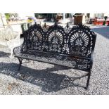 Cast iron bench.