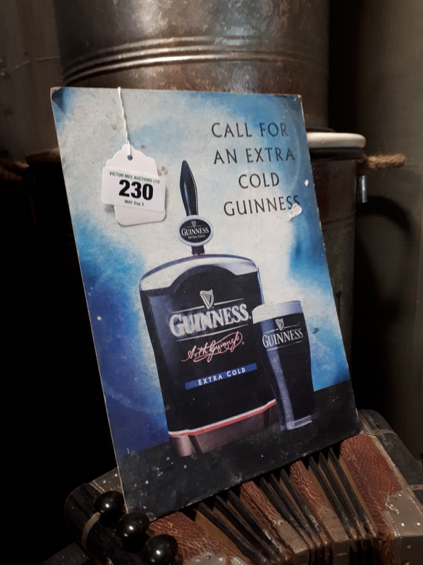 Call For An Extra Cold Guinness showcard.