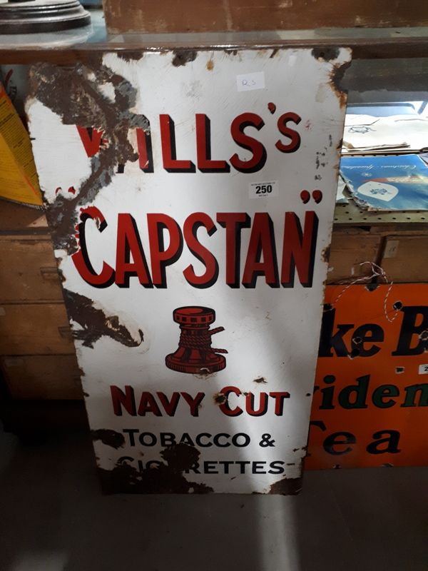 Will's Capstan Navy Cut Tobacco enamel sign. { 91cm H X 46cm W }.