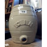 19th. C. ceramic Gin barrel.