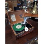 Unusual 1920's GRIPPA portable gramaphone in original case.