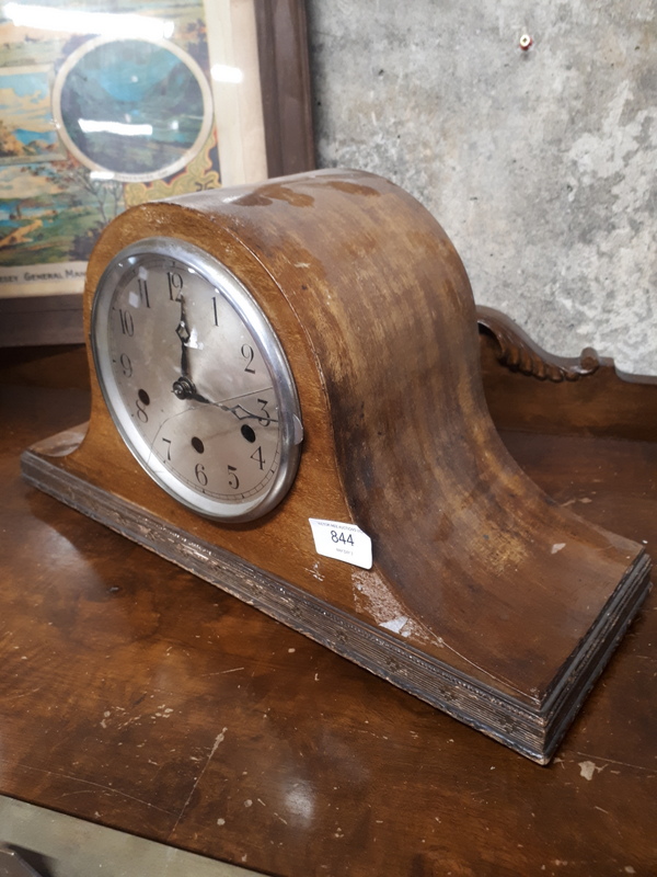 Westminster chime Edwardian mahogany mantle clock.