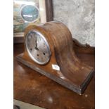 Westminster chime Edwardian mahogany mantle clock.