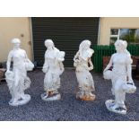 Set of Cast Iron Four Seasons figurines.