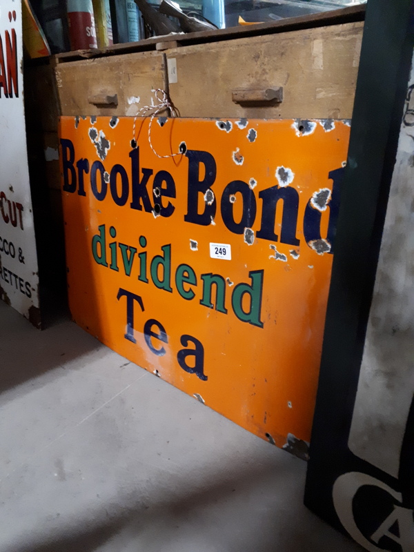 Brooke Bond Dividend Tea enamel sign. { 50cm H X 76cm W }.