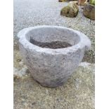 Early 17th C. limestone cooking pot.
