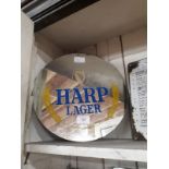 Harp lager advertising mirror.