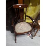 Edwardian inlaid mahogany chair.