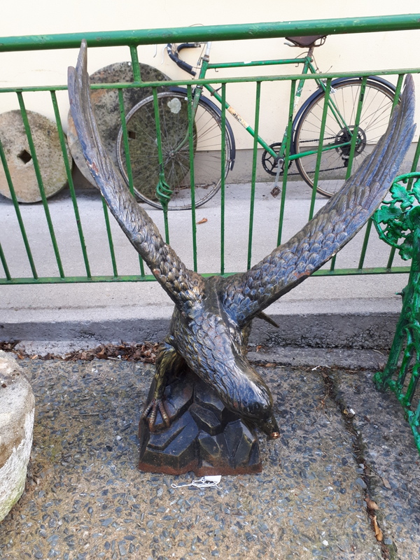 Cast iron model of an eagle.