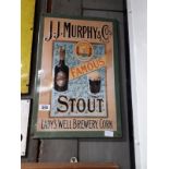 J J Murphy & Co Famous Stout tinplate sign. { 59cm H X 39cm W }.