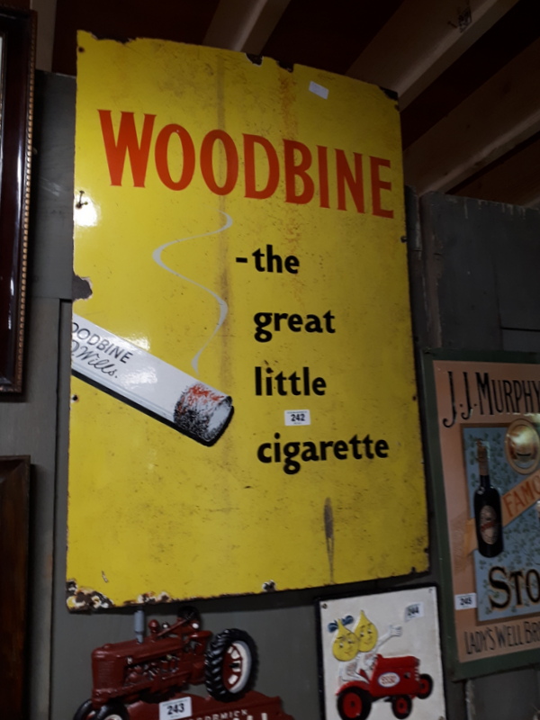 Woodbine - The Great Little Cigarette enamel sign. { 91cm H X 61cm W }.