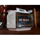 Special Scotch Whiskey Mc Nish Burselem ware advertising jug.