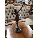 Art Deco style metal and bronze figure.