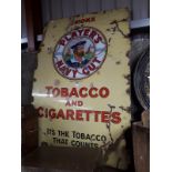 SMOKE PLAYER'S NAVY CUT TOBACCO enamel sign. (153 cm H x 101 cm W).