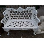 Decorative cast iron garden bench.