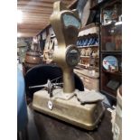 19th. C. Metal and brass POOLEY counter shop scales.
