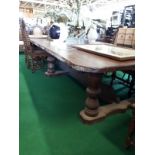 Large refectory table 156ins L x 60ins W x 30ins H.
