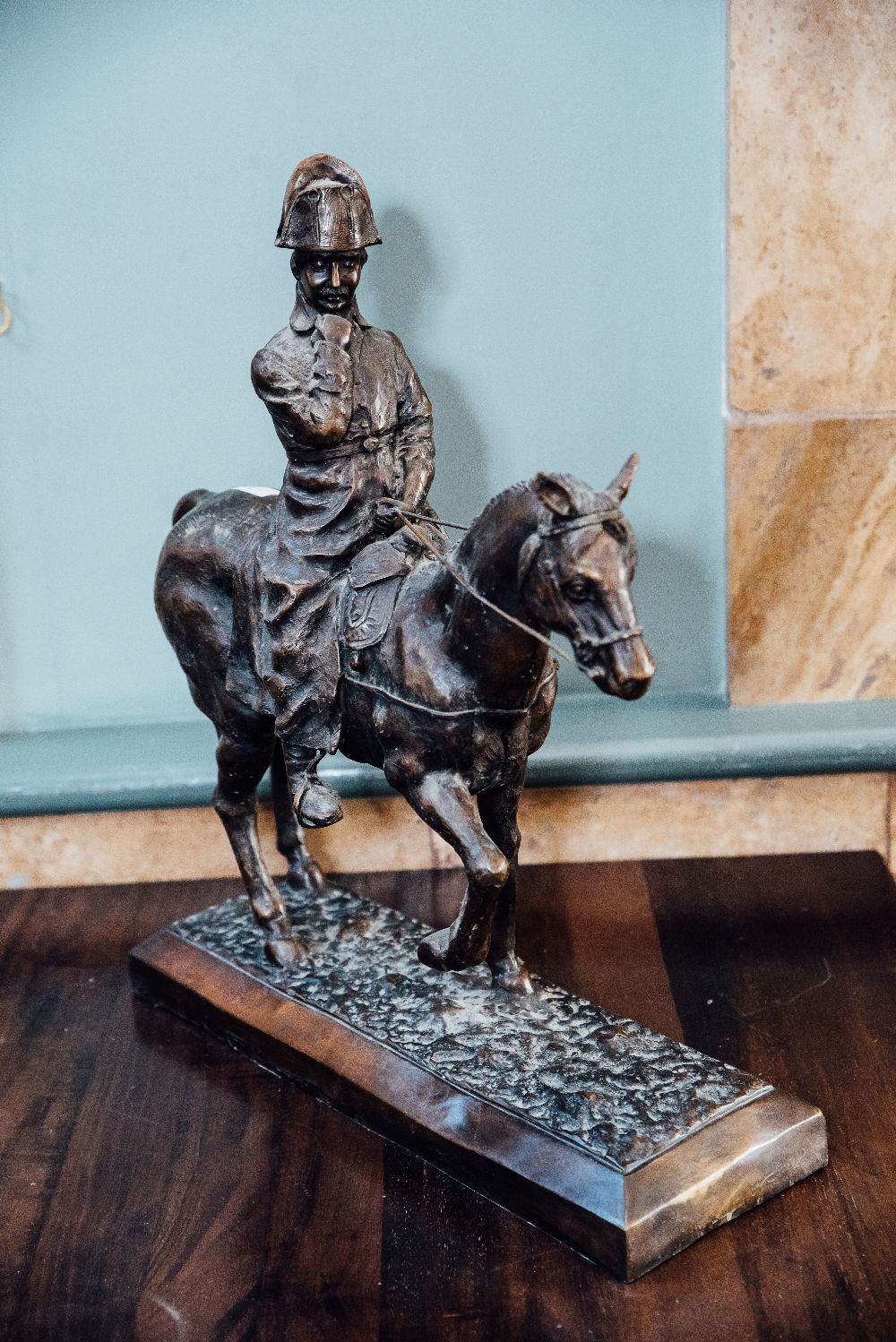 Bronze sculpture of Napoleon on horse back. { 23'' H X 20'' W }.