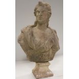 Sandstone Bust Of a Roman Figure, 36ins.