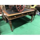 Early Victorian Mahogany Partner's Desk, the top 54 x 35ins.