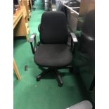 Black upholstered office swivel chair