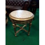 Pair of Carved Giltwood Coffee Tables with inset marble tops.