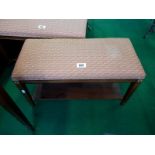 Ex Shelbourne upholstered mahogany rectangular dressing stool