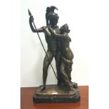 A Bronze Figure of a Boy & Girl, 21in (h).