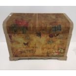 Large Replica Dome Top Travel Trunk, 28.75x16x 20.5ins high.