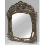 Ornate Silvered Wall Mirror, 54.5 x 41ins.