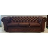 Brown Leather Chesterfield Couch
