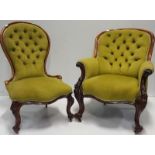 Pair of William IV Ladies & Gentleman's Rosewood Armchairs,