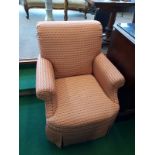 Ex Shelbourne upholstered arm chair.