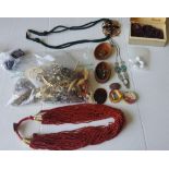 Quantity of Costume Jewellery, together with two agate stones,