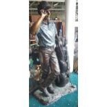 Substantial Bronze Statue of a Golfer & Clubs, approx. 64ins high.