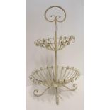 Two Tier Metal Fruit Basket, 2ft high.