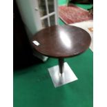 Tall pub table on square chrome base