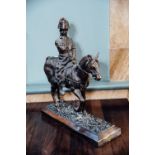 Bronze sculpture of Napoleon on horse back. { 23'' H X 20'' W }.